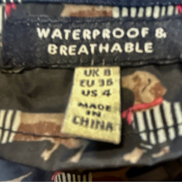 Joules Navy women’s  Raincoat with Dog Pattern Daschunds- weenie dog -adjustable - Picture 11 of 12